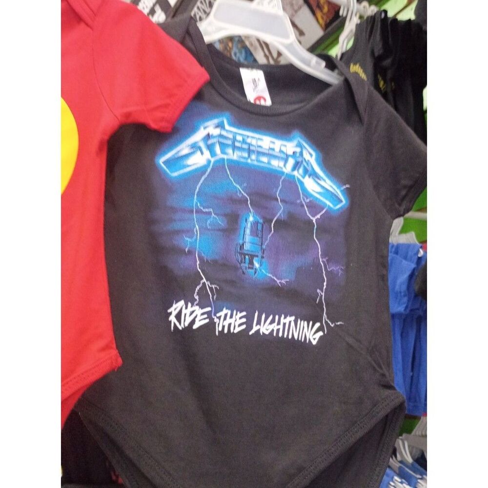 Rare Metallica 'Ride the Lightning' Kids Graphic Tee - Metal Band Shirt 5 T
